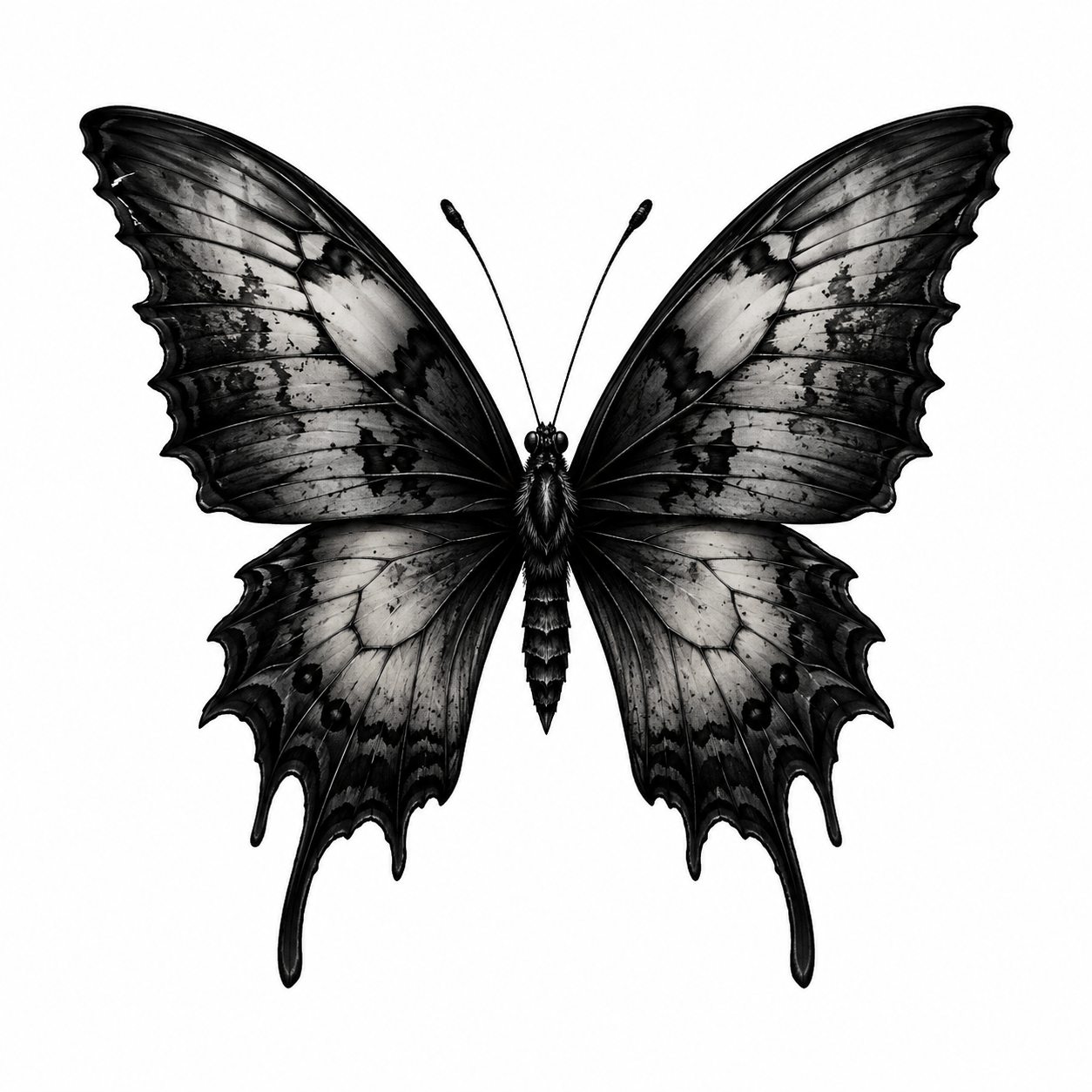Tatuagem de borboleta com movimento para costas