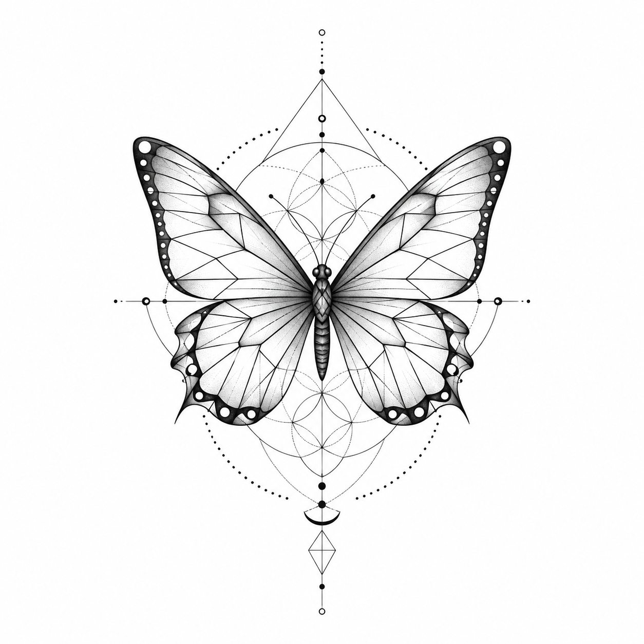 Ideia de tatuagem de borboleta delicada e moderna