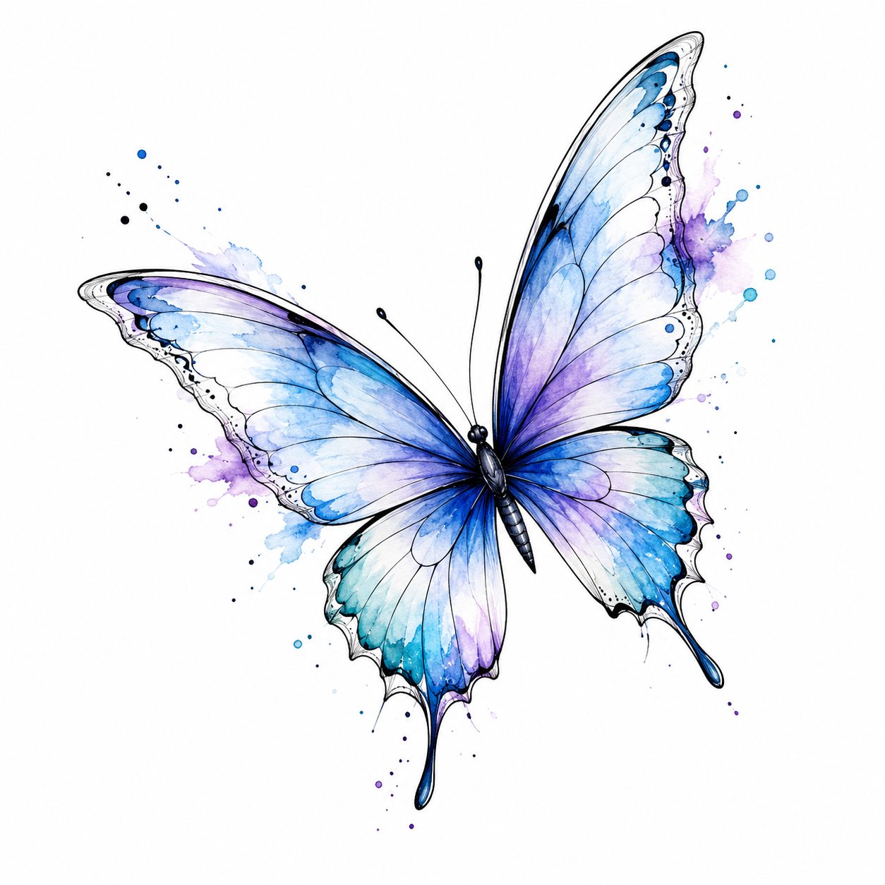 Tattoo de borboleta detalhada para simular